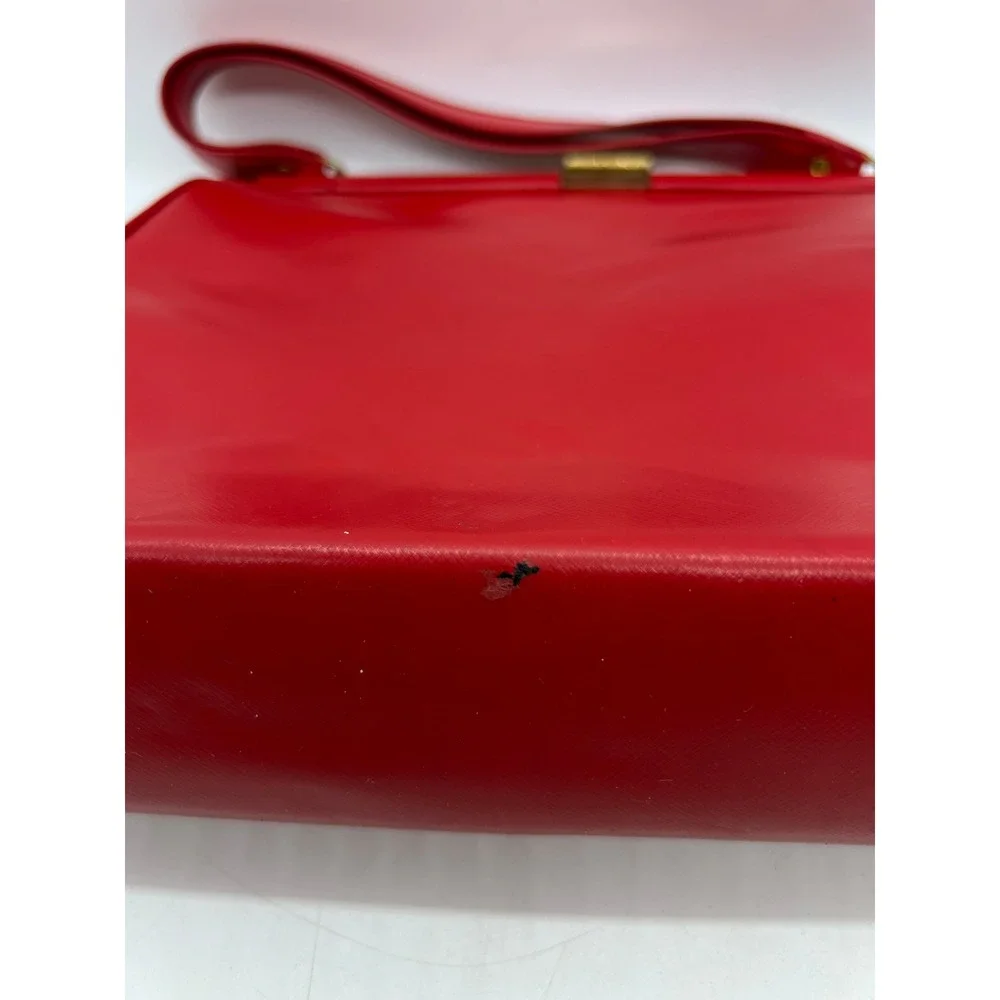 Theodor California‎ Vintage Handbag Red Mod Retro Rockabilly Faux Leather Medium